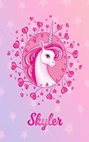 Skyler: Unicorn Large Blank Primary Sketchbook Paper - Pink Purple Magical Horse Personalized Letter S Initial Custom First Name Cover - Drawing Sketch Book