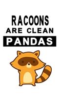 Notizbuch Racoons are clean Pandas Version 4: WaschbärNotizbuch modernes und auffälliges Notizbuch kariert 120 karierte Seiten Din A5 perfekt als Notizheft, Tagebuch und Journal Geschenk für Jun