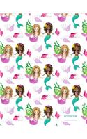 Notebook: Mermaid Pattern (3) Standard Wide Ruled Lined Paper