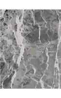 2019 - 2020 Daily Planner: Gray Stone Rock Marble Cover Full Year Agenda January 2019 - December 2019 Daily Plan Datebook Calendar Schedule & Goal Organizer