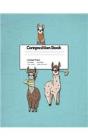 Composition Book College Ruled 100 Sheets 200 Pages 7.44"x9.69" 18.90x24.61 cm