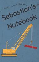 Sebastian's Notebook: Construction Equipment Crane Cover 6x9 100 Pages Personalized Journal Drawing Notebook