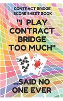 Contract Bridge Score Sheet Book