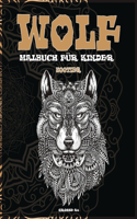 Malbuch für Kinder - Grosse A4 - Zootier - Wolf