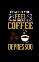When There Is No Coffee Depressoo: 6x9 Blank Sketchbook For Coffee Lover & Coffee Addicts Coffee Gifts Planner & Journal Funny Caffeine Addict Quote Notebook For Writing & Sketching