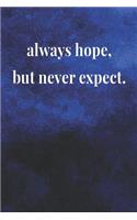Always Hope But Never Expect: Daily Success, Motivation and Everyday Inspiration For Your Best Year Ever, 365 days to more Happiness Motivational Year Long Journal / Daily Notebo
