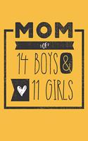 MOM of 14 BOYS & 11 GIRLS
