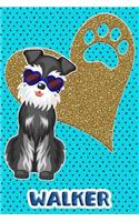 Schnauzer Life Walker: College Ruled Composition Book Diary Lined Journal Blue