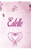 Estelle: Personalized Name Notebook/Journal Gift For Women & Girls 100 Pages (Pink Floral Design) for School, Writing Poetry, Diary to Write in, Gratitude Wr
