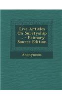 Live Articles on Suretyship ...