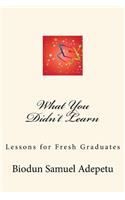What You Didn't Learn: (English)