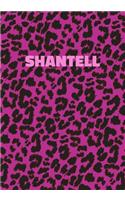 Shantell: Personalized Pink Leopard Print Notebook (Animal Skin Pattern). College Ruled (Lined) Journal for Notes, Diary, Journaling. Wild Cat Theme Design wi