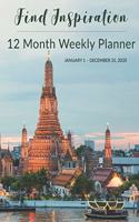 12 Month Weekly Planner: January 1 - December 31, 2020