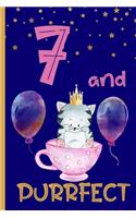 7 and Purrfect: 7th Birthday Journal for Girls - Cat Lover Gift - Alternative to Card - Cat Blank Lined Notebook