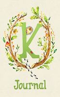 Cute Woodland Critter Journal with Initial