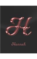 Hannah: 1 Year Weekly Planner with Note Pages (12 Months) - Black Marble Rose Gold Pink Effect Letter H - 2020 - 2021 - Week Planning - Monthly Appointment 