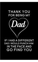 Thank You For Being My Dad If I Had A Different Dad I Would Punch Him In The Face And Go Find You