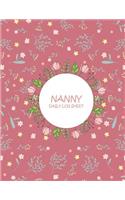 Nanny Daily Log Sheet: Pink Women, Nanny Journal, Kids Record, Kids Healthy Activities Record Large Print 8.5" x 11" Baby Daily Log Feed, Diapers, Sleep, Health Care, To D