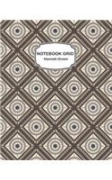 Notebook Grid: Geometric and floral colorful pattern: Notebook Journal Diary, 120 pages, 8" x 10"
