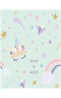 Unicorn are awesom: Unicorn are awesom on green cover and Dot Graph Line Sketch pages, Extra large (8.5 x 11) inches, 110 pages, White paper, Sketch, Draw and Paint(5 Unicorn Are Awesom on Green Notebook)