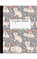 Composition Notebook College Ruled: Large Cat Notebook, School Notebooks, Cat Composition Notebook, Cat Gifts, Cute Composition Notebooks, College Notebooks, 8.5" x 11"