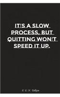 It Is a Slow Process But Quitting Wont Speed It Up: Motivation, Notebook, Diary, Journal, Funny Notebooks