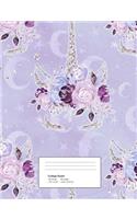 Fantasy Unicorns: College Ruled Notebook- 1 Subject Composition Notebook College Ruled 200 Pages- Cute College Ruled Notebook For Teens And Adults- Unicorns Volume 7