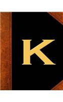 Monogram K Personalized School Composition Book Vintage Style 130 Pages: (Notebook, Diary, Blank Book)(Personalized Monogram Composition Notebooks)
