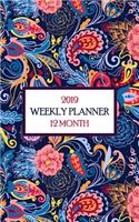 2019 12 Month Weekly Planner: Colorful Paisley Patterns Make a Great Planner for Students, Teachers - The Office or at Home! One Year of Wonder!(1 Pretty Paisley Planner)