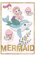 Angie Mermaid: Wide Ruled Composition Book Diary Lined Journal