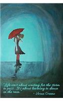 Dancing in the Rain - Blank Notebook with a Line Scroll Borders: Soft Cover, 6 X 9 Journal, 190 Pages