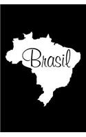 Brasil - Black Lined Notebook with Margins (Brazil): 101 Pages, Medium Ruled, 6 x 9 Journal, Soft Cover