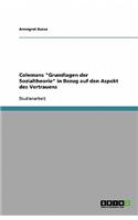 Colemans Grundlagen der Sozialtheorie in Bezug auf den Aspekt des Vertrauens