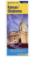 Kansas / Oklahoma State Pocket Map KS/Ok