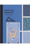 Graph Paper Composition: Grid Paper Notebook, Squared Graphing Paper * Blank Quad Ruled * Large (8.5 x 11) * Azure