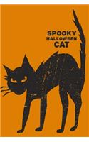 Spooky Halloween Cat: 6" X 9" Daily Journal Notebook - 120 Blank Lined Pages