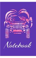 Notebook: Pink Jeep Blank Line Purple Notebook / Journal Gift (6 x 9 - 120 pages)