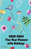 2020-2024 Five Year Planner with Holidays
