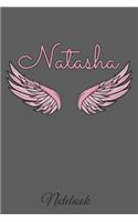 Natasha Notebook: A beautiful personalized angel wings soft cover notebook with 100 lined pages in 6x9 inch format. Personal Diary Personalized Journal Customized Jou