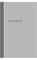 Notebook: Classic Grey Blank Lined Journal Notebook (6 x9 inches) - 110 Pages(48 Classic)