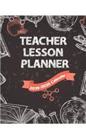 Teacher Lesson Planner 2019-2020 Calendar: Yearly Academic Planner with Adult Coloring Book Pages, Fun Teacher Planner Gift or Teacher Appreciation Gift Idea, Chalkboard Cover Design