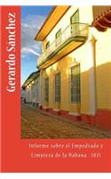 Informe Sobre El Empedrado Y Limpieza de la Habana