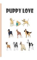 Puppy Love - Notebook / Extended Lined Pages / Soft Matte Cover