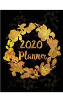 2020 Planner Weekly Monthly Flowers Crown Gold