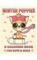 Winter Puppies A Coloring Book For Boys And Girls