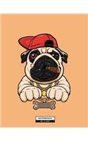 Notebook: Rapper dog on yellow cover and Dot Graph Line Sketch pages, Extra large (8.5 x 11) inches, 110 pages, White paper, Sketch, Draw and Paint(3 Rapper Dog on Yellow Notebook)