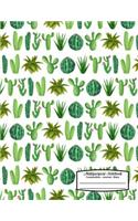 Multipurpose Notebook Composition Journal Diary: Cacti and Succulents on White Background - 8.5in X 11in Softcover Book for School or Activities, College Ruled, 150 Pages (75 Sheets Front & Back)