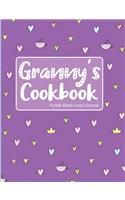 Granny's Cookbook Purple Blank Lined Journal