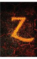 Monogram "Z" Notebook: Blank Journal Diary Log(26 Monogram Fire 150 Lined)