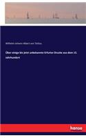 Über einige bis jetzt unbekannte Erfurter Drucke aus dem 15. Jahrhundert